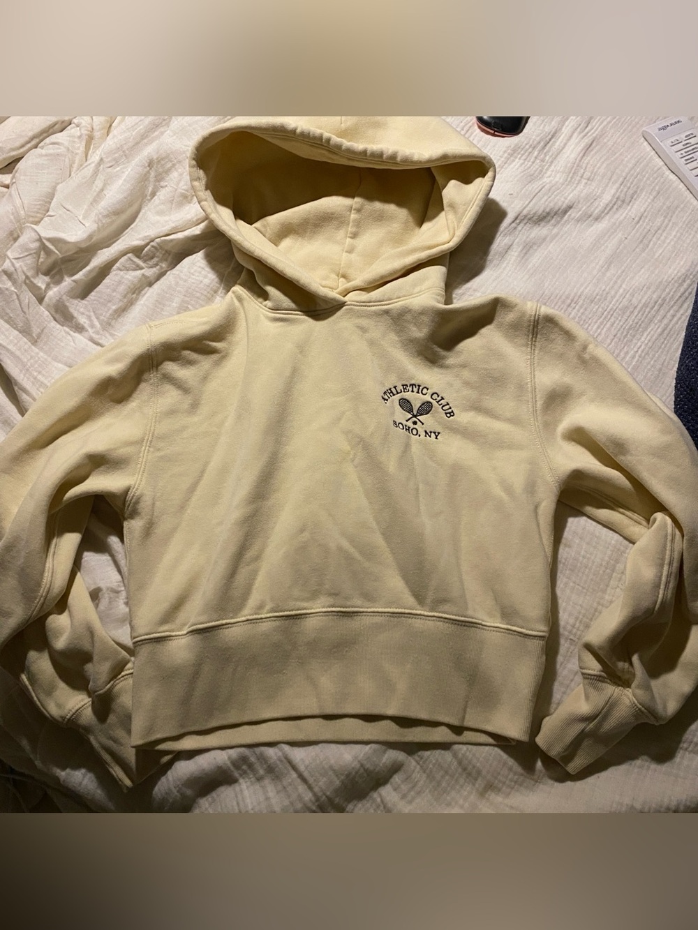 Abercrombie & Fitch Cream Hoodie SOHO Athletic Club NY XS women's sweatshirt